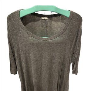 Egs Boutique Heather Grey Women's Size 1X‎ Light Weight Sweater Tunic Scoop Neck